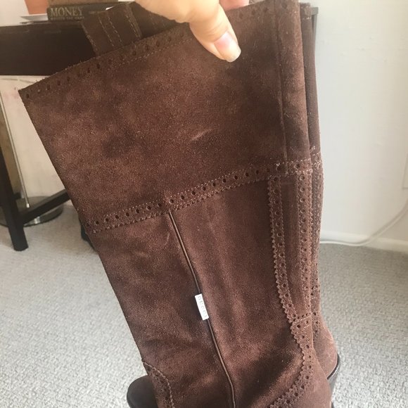 Gucci Women's Leather / Suede Script Logo Tall Knee Boots 317032 - Picture 7 of 7